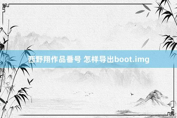 西野翔作品番号 怎样导出boot.img