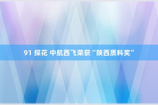 91 探花 中航西飞荣获“陕西质料奖”