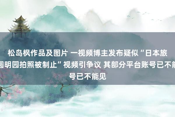 松岛枫作品及图片 一视频博主发布疑似“日本旅客圆明园拍照被制止”视频引争议 其部分平台账号已不能见