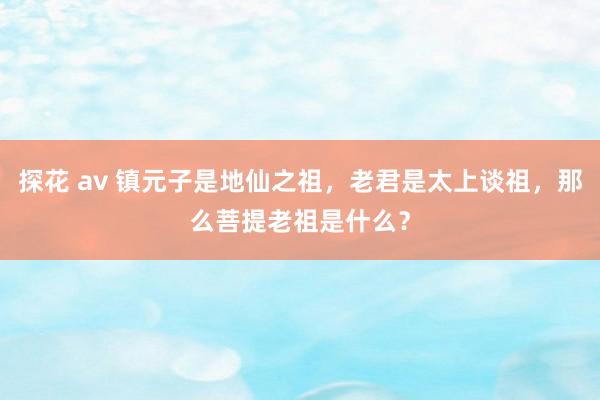 探花 av 镇元子是地仙之祖，老君是太上谈祖，那么菩提老祖是什么？