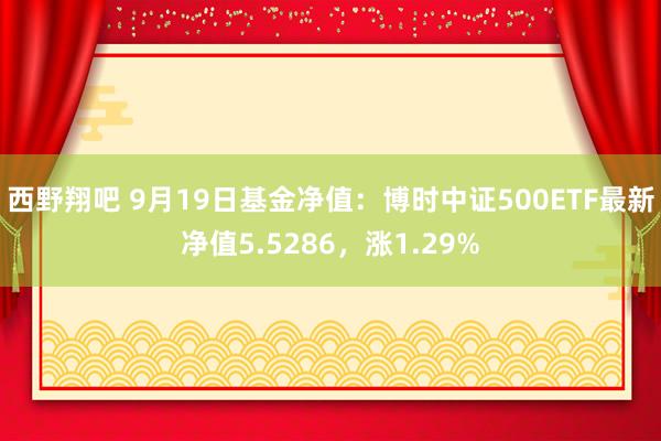 西野翔吧 9月19日基金净值：博时中证500ETF最新净值5.5286，涨1.29%