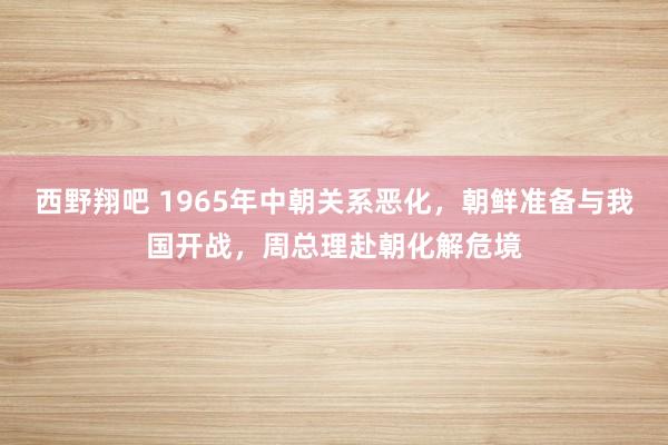 西野翔吧 1965年中朝关系恶化，朝鲜准备与我国开战，周总理赴朝化解危境