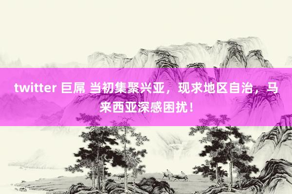 twitter 巨屌 当初集聚兴亚，现求地区自治，马来西亚深感困扰！