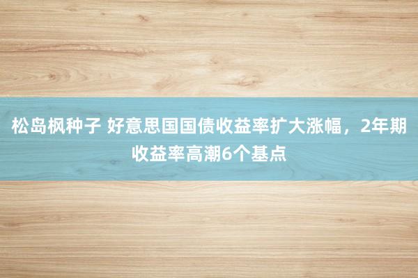 松岛枫种子 好意思国国债收益率扩大涨幅，2年期收益率高潮6个基点