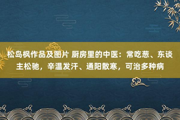 松岛枫作品及图片 厨房里的中医：常吃葱、东谈主松驰，辛温发汗、通阳散寒，可治多种病