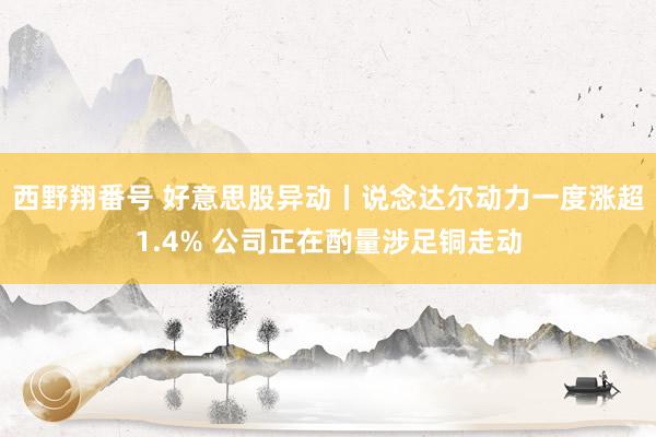 西野翔番号 好意思股异动丨说念达尔动力一度涨超1.4% 公司正在酌量涉足铜走动