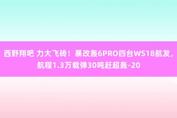 西野翔吧 力大飞砖！暴改轰6PRO四台WS18航发，航程1.3万载弹30吨赶超轰-20