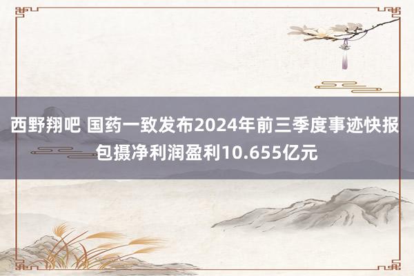 西野翔吧 国药一致发布2024年前三季度事迹快报 包摄净利润盈利10.655亿元