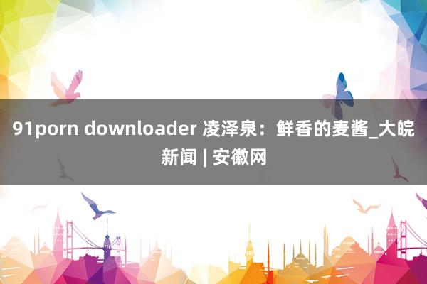 91porn downloader 凌泽泉：鲜香的麦酱_大皖新闻 | 安徽网