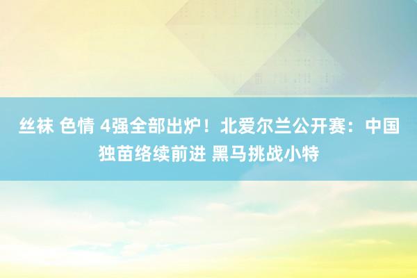 丝袜 色情 4强全部出炉！北爱尔兰公开赛：中国独苗络续前进 黑马挑战小特