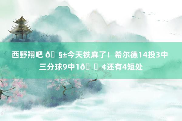 西野翔吧 🧱今天铁麻了！希尔德14投3中 三分球9中1😢还有4短处