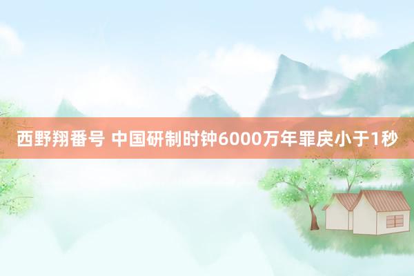 西野翔番号 中国研制时钟6000万年罪戾小于1秒