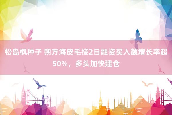 松岛枫种子 朔方海皮毛接2日融资买入额增长率超50%，多头加快建仓