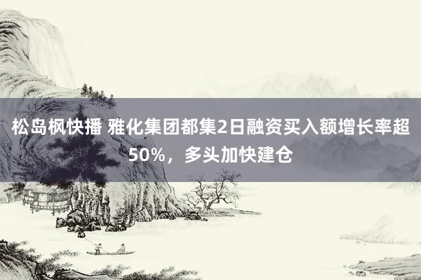 松岛枫快播 雅化集团都集2日融资买入额增长率超50%，多头加快建仓