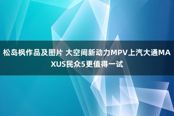 松岛枫作品及图片 大空间新动力MPV上汽大通MAXUS民众5更值得一试