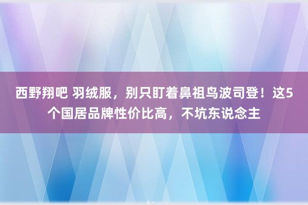 西野翔吧 羽绒服，别只盯着鼻祖鸟波司登！这5个国居品牌性价比高，不坑东说念主